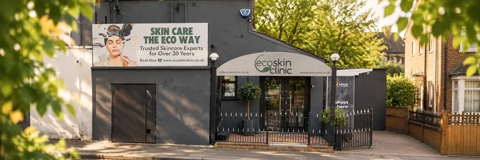Eco Skin Clinic streetfront and gated entrance on Forest Road