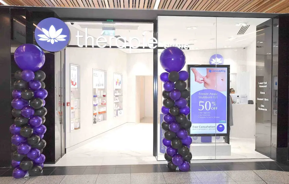 Thérapie Clinic Ealing Broadway shopfront and glass entrance