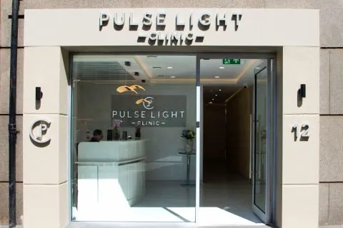 Pulse Light Clinic entrance and reception visible at 12 Lisson Grove
