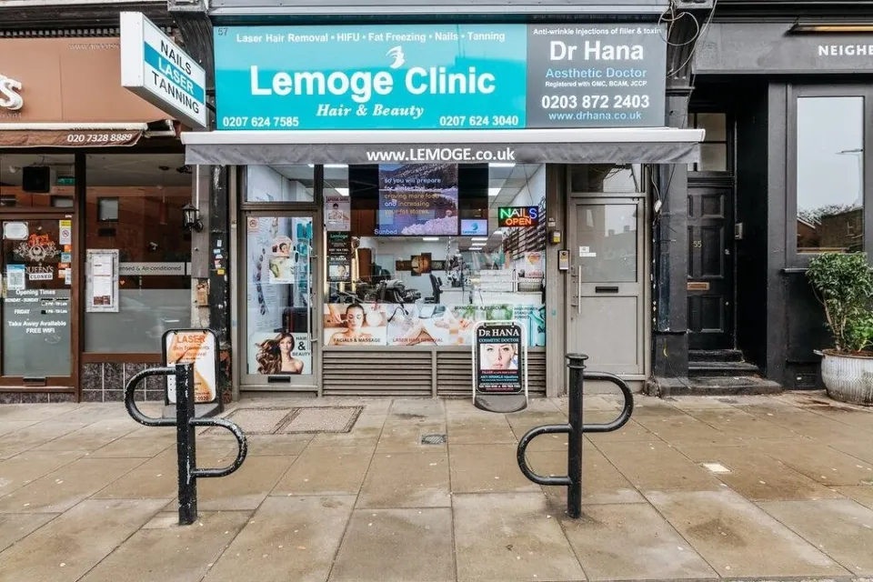 Lemoge shopfront at 57 Salusbury Road